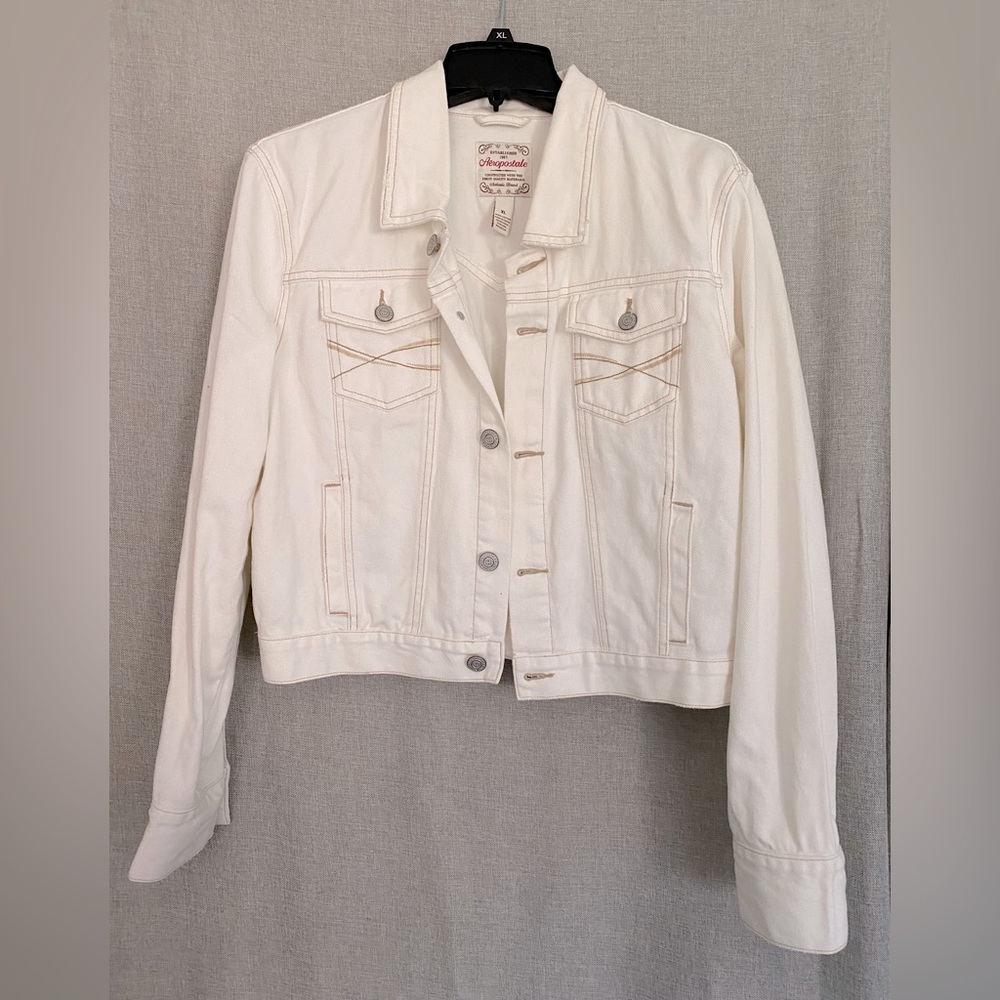 Aeropostale White Denim Jacket